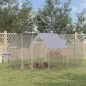 Gallinero para Exterior Grande 2,8x3,8x1,95 m Jaula de Gallinas de 2 Habitaciones Cubierta de Tela Oxford Anti-UV Plata Gallinero para Exterior Grande 2,8x3,8x1,95 m Jaula de Gallinas de 2 Habitaciones Cubierta de Tela Oxford Anti-UV Plata
