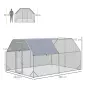 Gallinero para Exterior Grande 2,8x3,8x1,95 m Jaula de Gallinas de 2 Habitaciones Cubierta de Tela Oxford Anti-UV Plata Gallinero para Exterior Grande 2,8x3,8x1,95 m Jaula de Gallinas de 2 Habitaciones Cubierta de Tela Oxford Anti-UV Plata