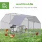 Gallinero para Exterior Grande 2,8x3,8x1,95 m Jaula de Gallinas de 2 Habitaciones Cubierta de Tela Oxford Anti-UV Plata Gallinero para Exterior Grande 2,8x3,8x1,95 m Jaula de Gallinas de 2 Habitaciones Cubierta de Tela Oxford Anti-UV Plata