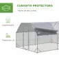 Gallinero para Exterior Grande 2,8x3,8x1,95 m Jaula de Gallinas de 2 Habitaciones Cubierta de Tela Oxford Anti-UV Plata Gallinero para Exterior Grande 2,8x3,8x1,95 m Jaula de Gallinas de 2 Habitaciones Cubierta de Tela Oxford Anti-UV Plata