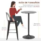 Mesa Alta de Bar Redonda Mesa de Cocina Moderna con Encimera Laminada y Marco de Acero para 2 Personas Ø60x102 cm Negro Mesa Alta de Bar Redonda Mesa de Cocina Moderna con Encimera Laminada y Marco de Acero para 2 Personas Ø60x102 cm Negro