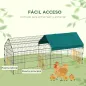 Jaula para Animales Pequeños de Acero con Puertas y Tela Superior para Conejos Chinchillas Gallinas 185x75x75 cm Verde Jaula para Animales Pequeños de Acero con Puertas y Tela Superior para Conejos Chinchillas Gallinas 185x75x75 cm Verde