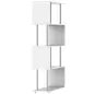 Librería en Forma S Estantería para Libros de 4 Niveles Mueble Estantería para Salón Oficina Estudio 80x30x145 cm Blanco