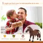Caballo de Juguete Niños Mayores de 3 años con Silla y Sonidos Pilas Incluidas (Marron)