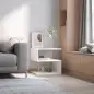 Mesita Auxiliar Mesa Auxiliar Pequeña Mesa para Sofá de Forma S con Compartimento Abierto Moderno 50x50x50 cm Blanco