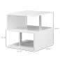 Mesita Auxiliar Mesa Auxiliar Pequeña Mesa para Sofá de Forma S con Compartimento Abierto Moderno 50x50x50 cm Blanco