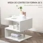 Mesita Auxiliar Mesa Auxiliar Pequeña Mesa para Sofá de Forma S con Compartimento Abierto Moderno 50x50x50 cm Blanco