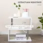 Mesita Auxiliar Mesa Auxiliar Pequeña Mesa para Sofá de Forma S con Compartimento Abierto Moderno 50x50x50 cm Blanco Mesita Auxiliar Mesa Auxiliar Pequeña Mesa para Sofá de Forma S con Compartimento Abierto Moderno 50x50x50 cm Blanco