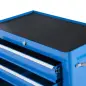 Carro de Herramientas para Taller con Ruedas 5 Cajones Armario con Cierre y Asa Lateral 61,5x33x82,5 cm Azul