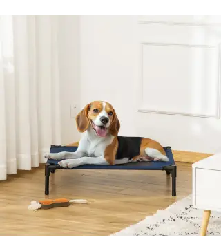 Cama Elevada para Perros Gatos Portátil Cama para Mascotas con Zona de Malla Transpirable y Tela Oxford para Interior Exterior 7