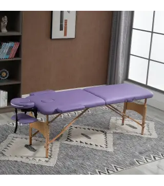 Camilla Plegable con Altura Ajustable 67-92cm para Uso Profesional de Belleza Acupuntura y Fisioterapia 210x81cm Púrpura
