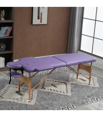 Camilla Plegable con Altura Ajustable 67-92cm para Uso Profesional de Belleza Acupuntura y Fisioterapia 210x81cm Púrpura