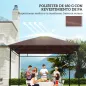 Techo de Repuesto para Cenador, 3x3 m, Cubierta de Repuesto con 8 Orificios de Drenaje, Ventilación y Protección UV, SOLO Toldo