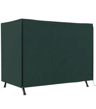 Funda para Balancín de Jardín con Cremallera Cubierta para Muebles de Exterior 205x124x164 cm Verde Oscuro