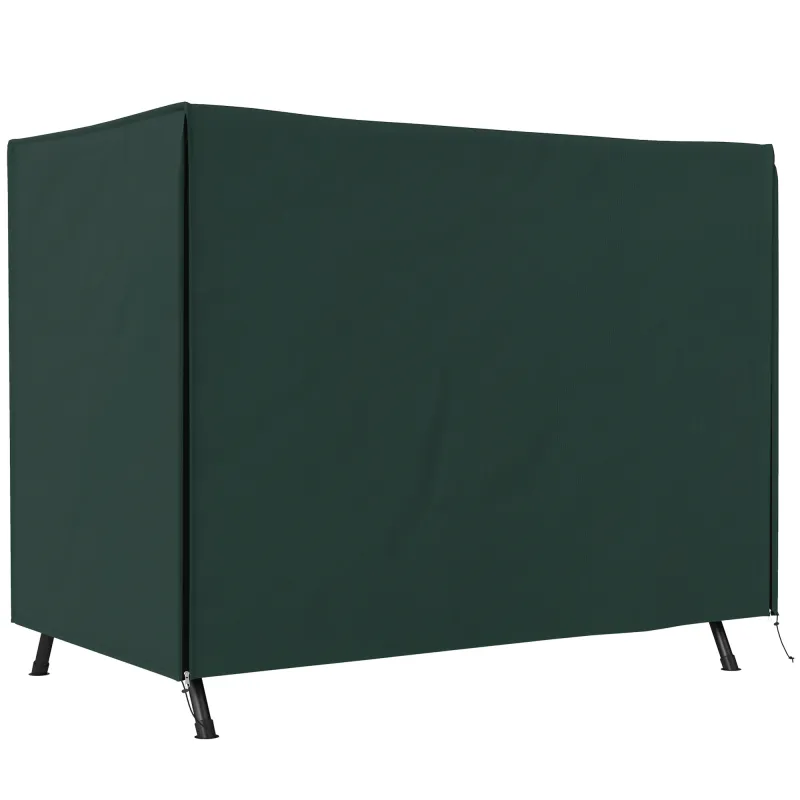 Funda para Balancín de Jardín con Cremallera Cubierta para Muebles de Exterior 205x124x164 cm Verde Oscuro