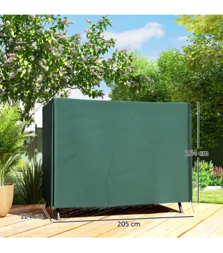 Funda para Balancín de Jardín con Cremallera Cubierta para Muebles de Exterior 205x124x164 cm Verde Oscuro