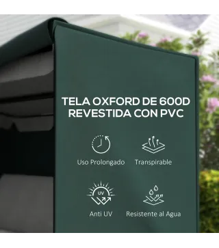 Funda para Balancín de Jardín con Cremallera Cubierta para Muebles de Exterior 205x124x164 cm Verde Oscuro