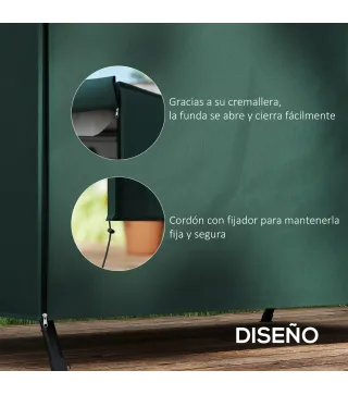 Funda para Balancín de Jardín con Cremallera Cubierta para Muebles de Exterior 205x124x164 cm Verde Oscuro