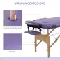 Camilla Plegable con Altura Ajustable 67-92cm para Uso Profesional de Belleza Acupuntura y Fisioterapia 210x81cm Púrpura