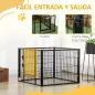 Parque para Perros de 6 Paneles Valla Metálica para Mascotas con Ancho Ajustable 82,5-150x79x61 cm Negro
