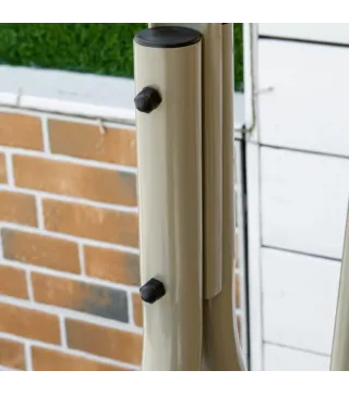 Balancín de Jardín Exterior Columpio de 3 Plazas con Toldo Ajustable y Marco de Acero 172x110x156 cm Marrón Claro