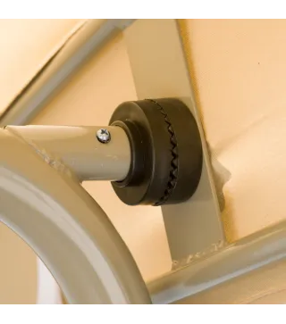 Balancín de Jardín Exterior Columpio de 3 Plazas con Toldo Ajustable y Marco de Acero 172x110x156 cm Marrón Claro