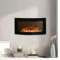 Chimenea Eléctrica de Pared 1000W/2000W con Temperatura Ajustable Efecto Llamas y Mando a Distancia 89,2x13,5x48cm Negro