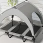 Cama para Perros Elevada con Toldo Marco de Acero y Bolsa de Transporte para Interior Exterior 106x76x94 cm Gris Claro