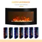 Chimenea Eléctrica de Pared 1000W/2000W con Temperatura Ajustable Efecto Llamas y Mando a Distancia 89,2x13,5x48cm Negro