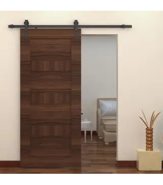200 cm Herraje para Puerta Corredera de Madera Kit de Accesorios Guía de Riel con Tornillos Carga Máx. 90 kg Acero al Ca