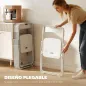 Juego de 6 Sillas Plegables de Plástico con Respaldo Curvo Diseño Ventilación Estructura de Acero 48,5x47x75 cm Blanco