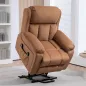 Sillón Relax Reclinable Eléctrico Levanta Personas con Masaje Vibratorio y Calor Control Remoto Reposapiés Marrón