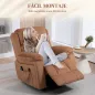 Sillón Relax Reclinable Eléctrico Levanta Personas con Masaje Vibratorio y Calor Control Remoto Reposapiés Marrón