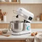 Batidora Amasadora 6L 1400W con Cabezal Inclinable 6 Velocidades Función de Fermentación Pantalla LED Blanco