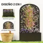 Jardinera con Pantalla de Privacidad Curva de Hojas de Metal y Opción de Montaje en Pared 61x23x113 cm Negro