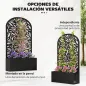 Jardinera con Pantalla de Privacidad Curva de Hojas de Metal y Opción de Montaje en Pared 61x23x113 cm Negro