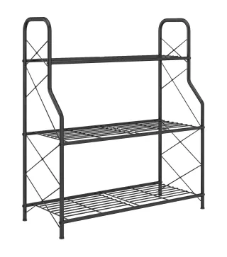 Soporte para Plantas de 3 Niveles Estantería Metálica Resistente para Interior y Exterior 69x28,5x78 cm Negro