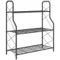 Soporte para Plantas de 3 Niveles Estantería Metálica Resistente para Interior y Exterior 69x28,5x78 cm Negro