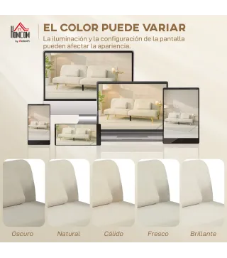 Sofá Cama de 3 Plazas con Mesa Auxiliar 3 en 1 con Respaldo Ajustable Apertura Clik-Clak 196x86x81 cm Beige
