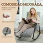 Silla Mecedora con Respaldo y Reposapiés Ajustables Mecedora Sillón Balancín Tapizado en Lino 62x100x89 cm Negro