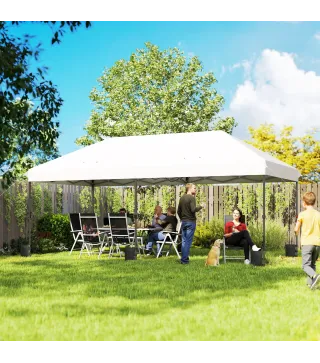 Carpa Plegable 6x3 m Pop-up Altura Ajustable 3 Niveles UPF50+ Bloqueo Central Sacos de Arena Bolsa con Ruedas Plateado