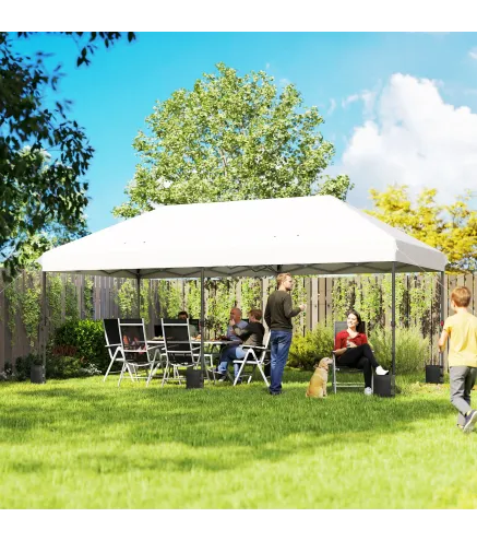 Carpa Plegable 6x3 m Pop-up Altura Ajustable 3 Niveles UPF50+ Bloqueo Central Sacos de Arena Bolsa con Ruedas Plateado