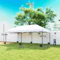 Carpa Plegable 6x3 m Pop-up Altura Ajustable 3 Niveles UPF50+ Bloqueo Central Sacos de Arena Bolsa con Ruedas Plateado