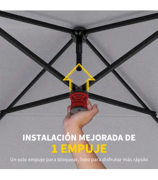 Carpa Plegable 6x3 m Pop-up Altura Ajustable 3 Niveles UPF50+ Bloqueo Central Sacos de Arena Bolsa con Ruedas Plateado