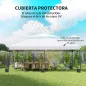 Carpa Plegable 6x3 m Pop-up Altura Ajustable 3 Niveles UPF50+ Bloqueo Central Sacos de Arena Bolsa con Ruedas Plateado