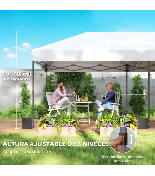 Carpa Plegable 6x3 m Pop-up Altura Ajustable 3 Niveles UPF50+ Bloqueo Central Sacos de Arena Bolsa con Ruedas Plateado