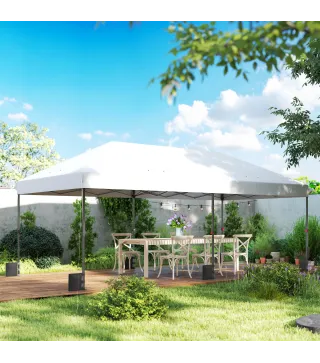 Carpa Plegable 6x3 m Pop-up Altura Ajustable 3 Niveles UPF50+ Bloqueo Central Sacos de Arena Bolsa con Ruedas Plateado