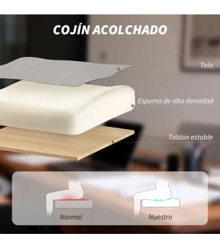 Silla de Escritorio de Malla Reclinable con Reposacabezas Soporte Lumbar Reposapiés y Altura Regulable Gris Claro