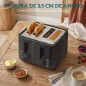 Tostadora 4 Ranuras Anchas 7 Niveles de Tostado Función Descongelar Recalentar y Cancelar Bandeja Extraíble Negro