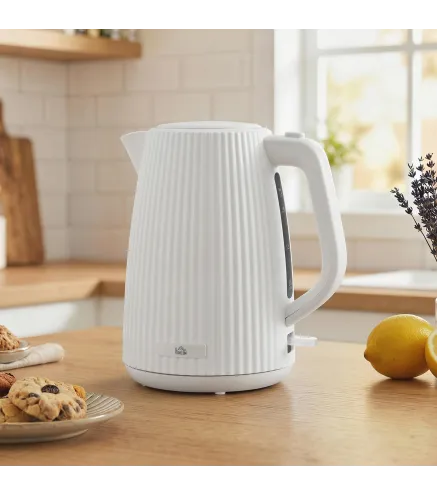 Hervidor Eléctrico 1,7L 2025W con Filtro Antical Desmontable Apagado Automático Base Giratoria 360° Crema